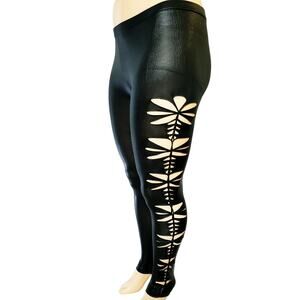 CHEEKY LEGS - XL/2XL - Junior/Women Super Sexy Cut Black Weaved Leggings, Fun